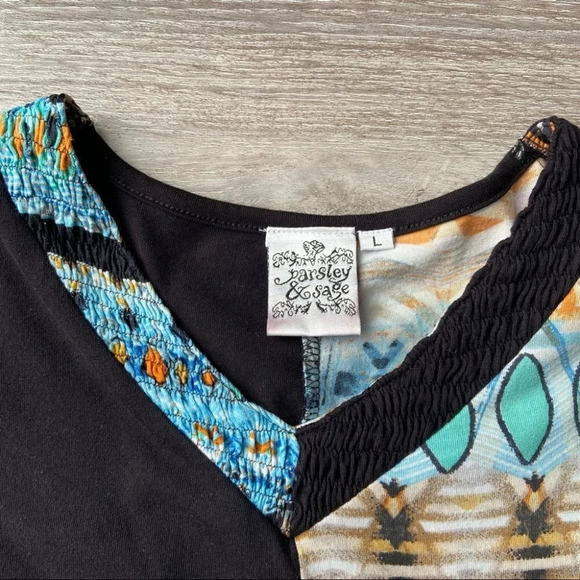 Parsley & Sage Asymmetrical Patchwork Tunics - Picture 5 of 14